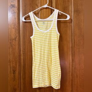 GAP Yellow and White Striped Tank Top
